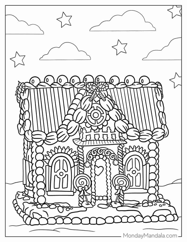 26 Gingerbread House Coloring Pages ...