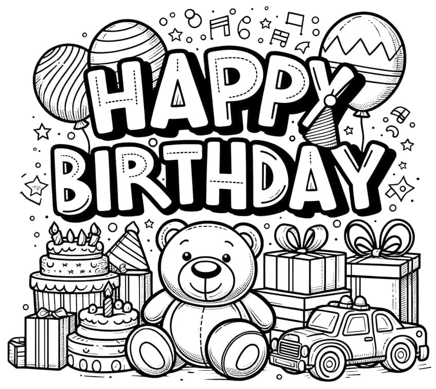 Happy Birthday Coloring Pages - 32 New ...