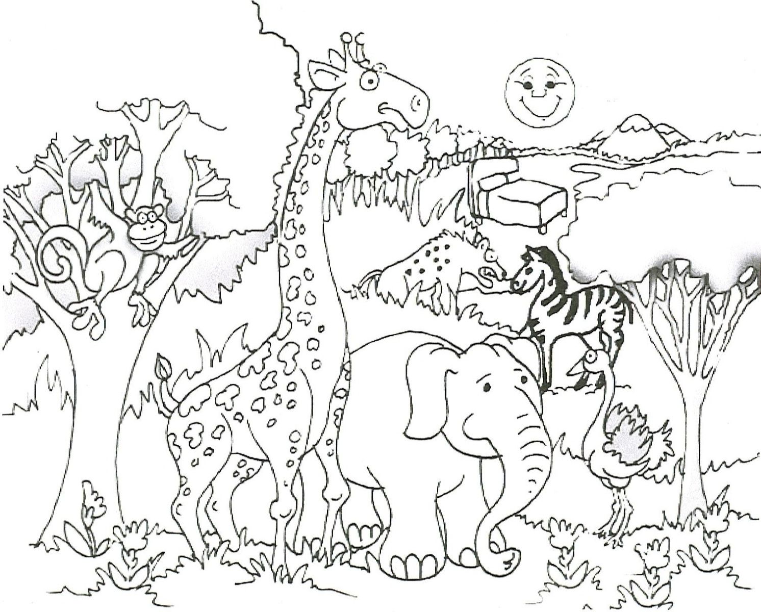 African Flag Coloring Pages African Savanna Animals Coloring Pages ...