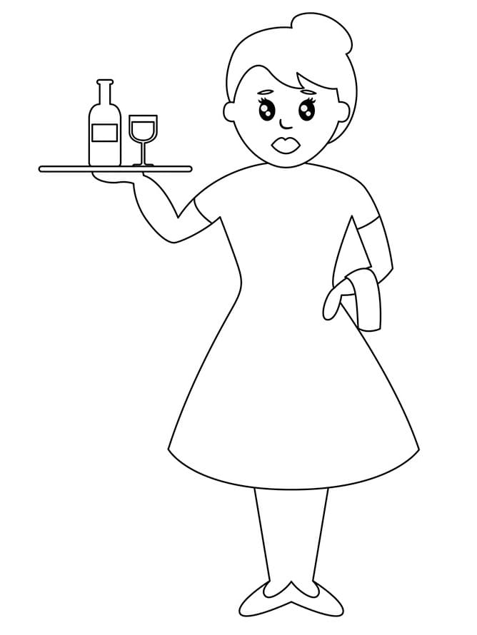 Waitress 5 Coloring Page - Free Printable Coloring Pages for Kids