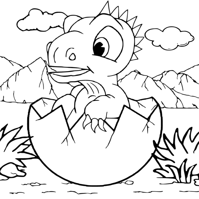 Dinosaur Egg coloring book to print and online