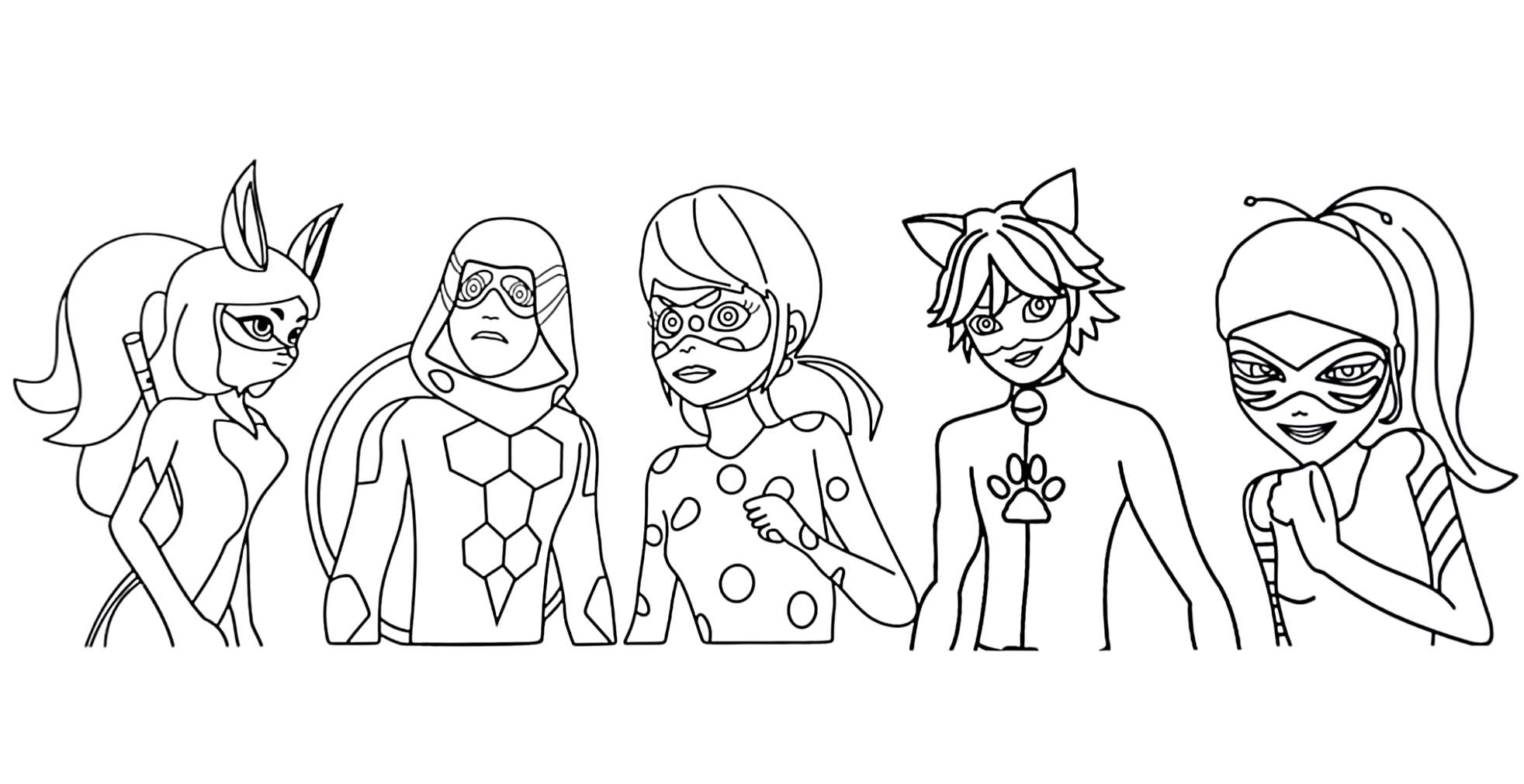 Coloring pages of Ladybug and Cat Noir for print and download -  Razukraski.com