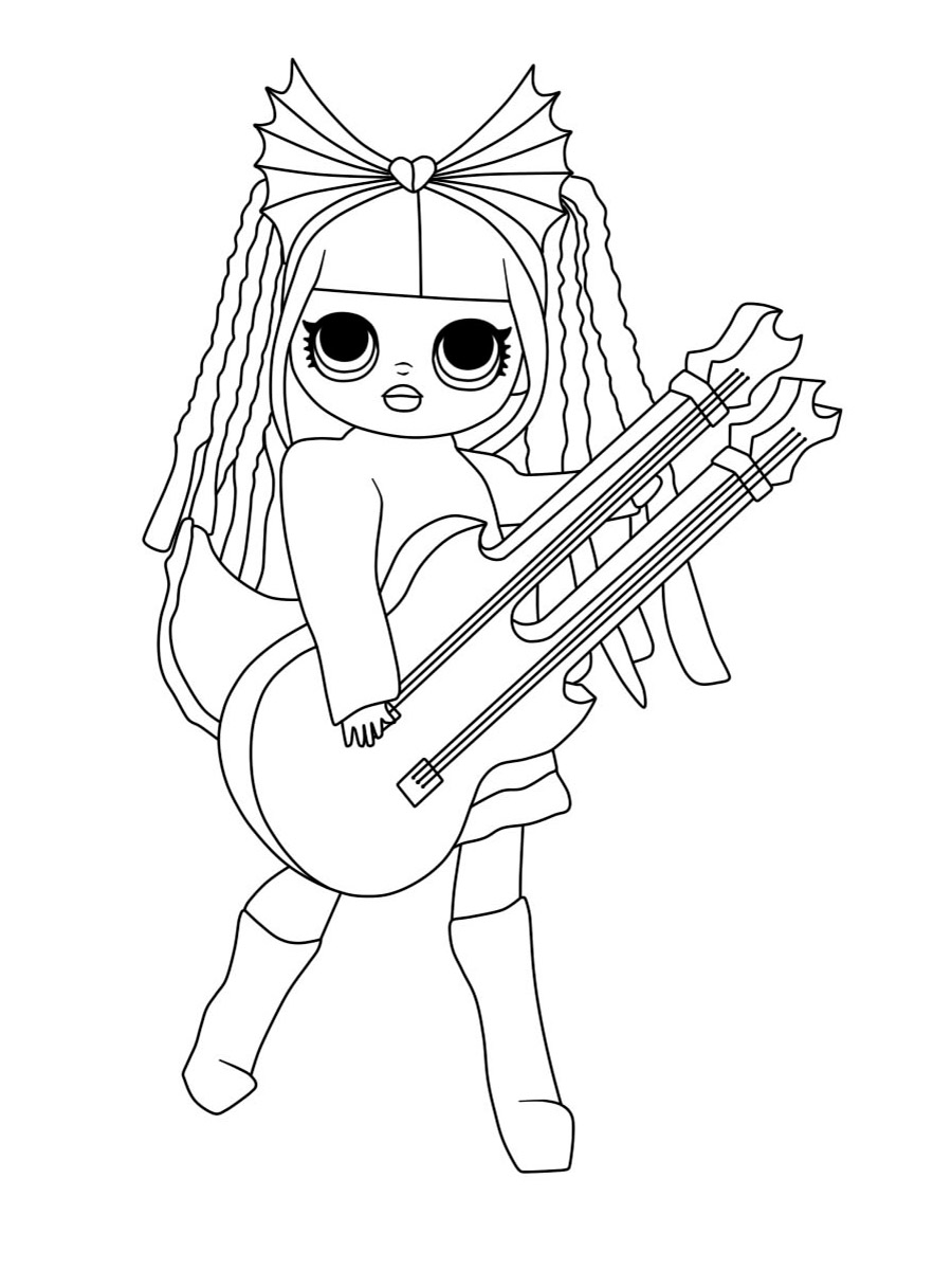 LOL OMG guitar girl coloring pages - Coloring pages