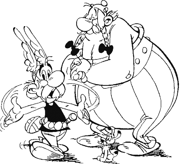 Obelix With Asterix Coloring Page