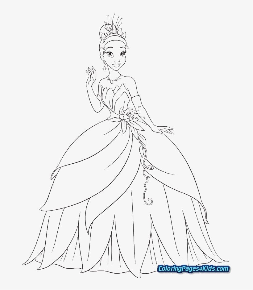 Coloring Pages Of Tiana - Disney Princess Coloring Pages Tiana Transparent  PNG - 700x861 - Free Download on NicePNG