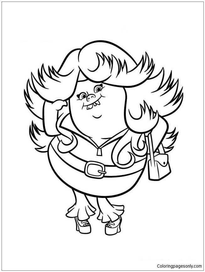 Trolls Movie Lady Glitter sparkles Coloring Pages - Cartoons Coloring Pages  - Coloring Pages For Kids And Adults