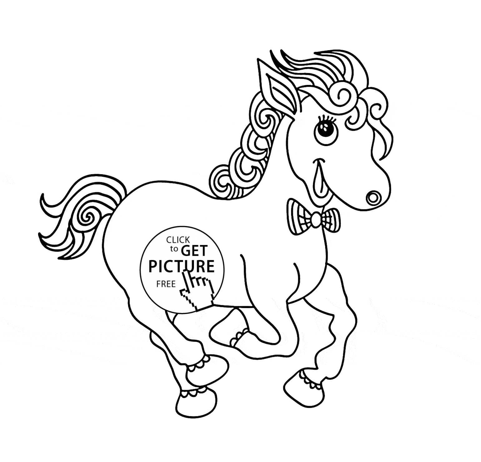 Funny Cute Pony coloring page for kids, for girls coloring pages ...