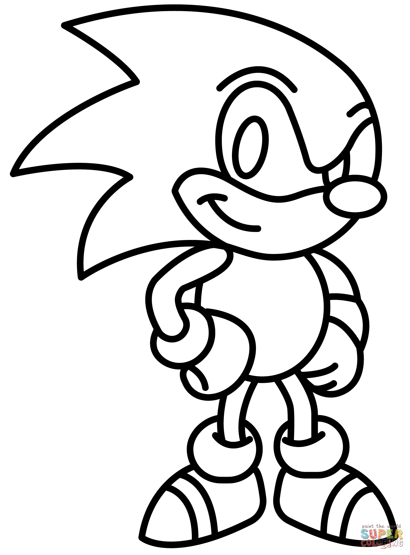 Chibi Sonic Hedgehog coloring page | Free Printable Coloring Pages