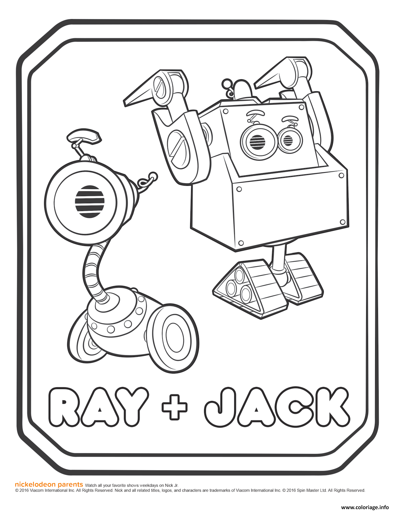 Coloriage Rusty Rivets Ray and Jack Coloring Page - JeColorie.com
