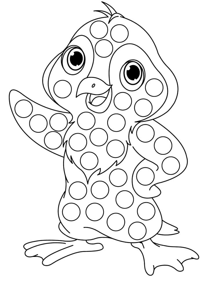 Penguin Dot Marker Coloring Page - Free Printable Coloring Pages for Kids