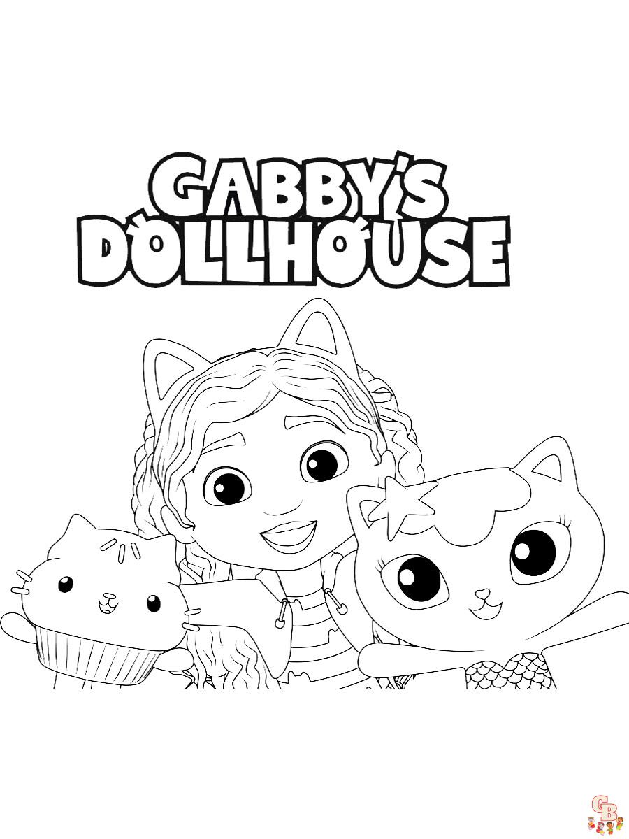 Gabby Dollhouse Coloring Pages Free & Easy for Kids