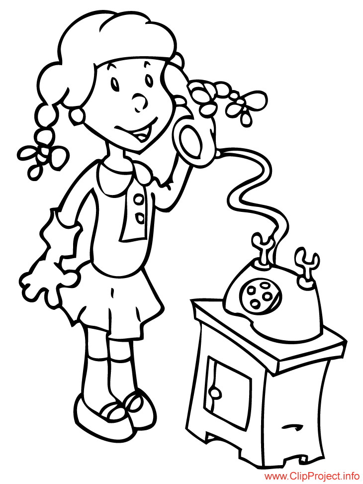 Color sheet girl speaking phone