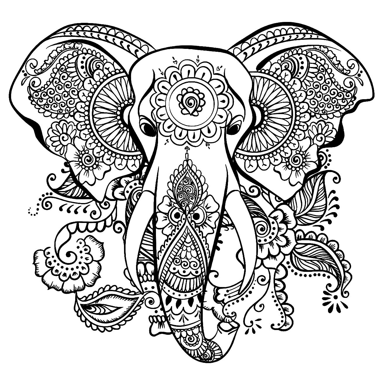 10 Adult-themed Elephant Coloring Pages. - Etsy