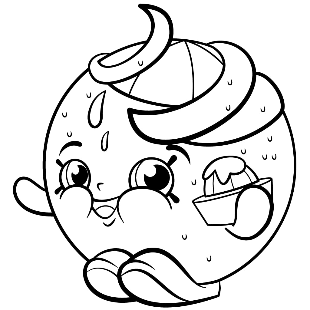 Juicy Orange Shopkins Coloring Page - Free Printable Coloring Pages for Kids