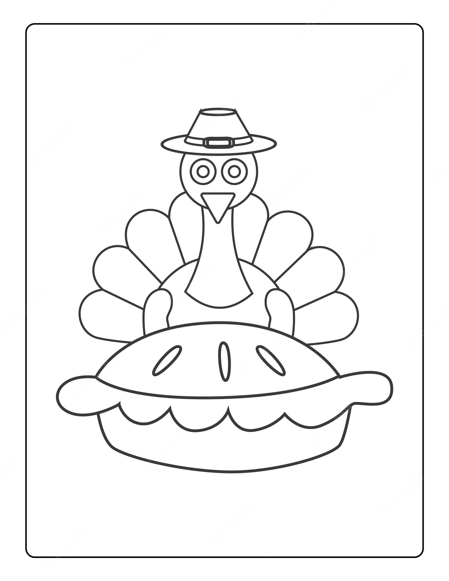 Premium Vector | Thanksgiving coloring pages for kids with turkey and  pumpkin black and white activity worksheet