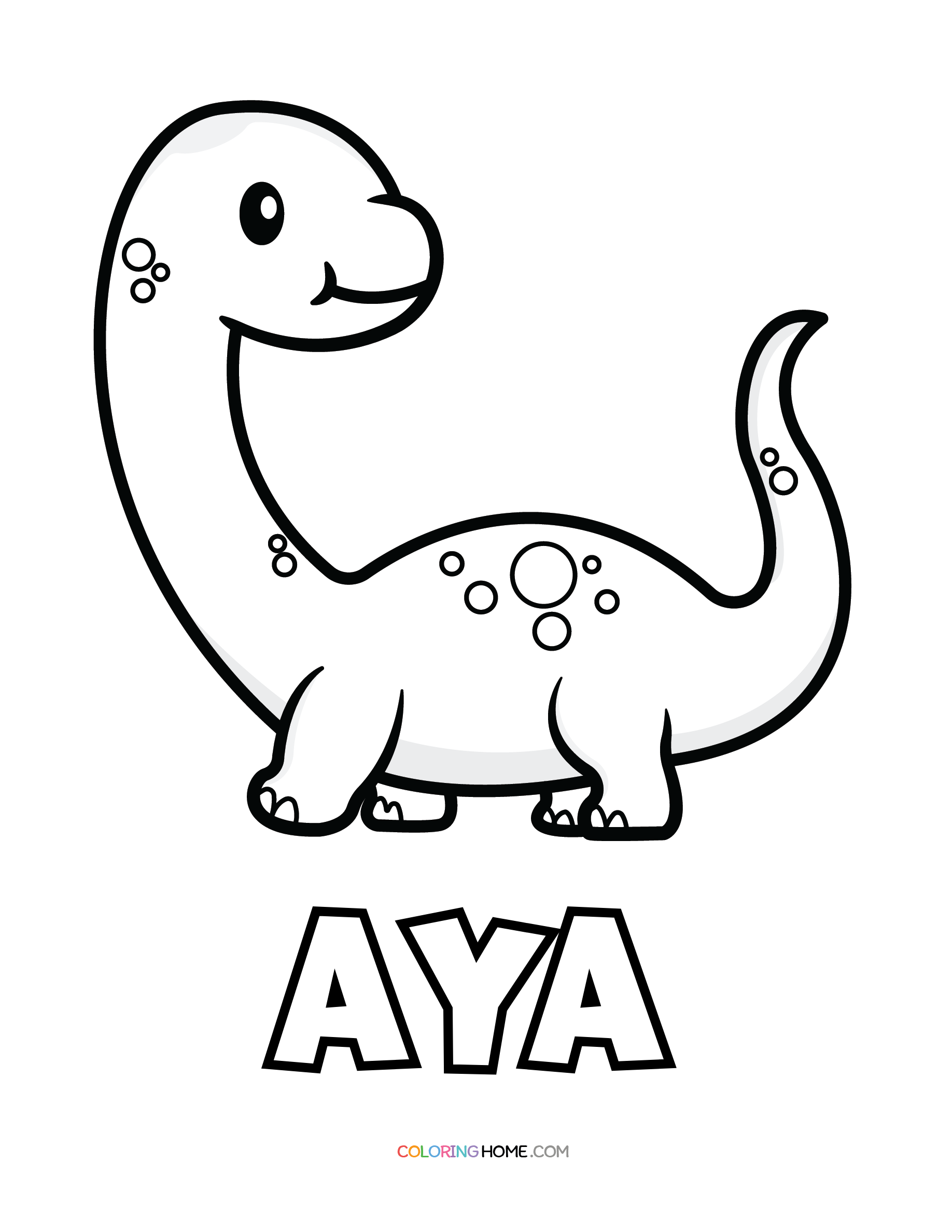 Aya dinosaur coloring page