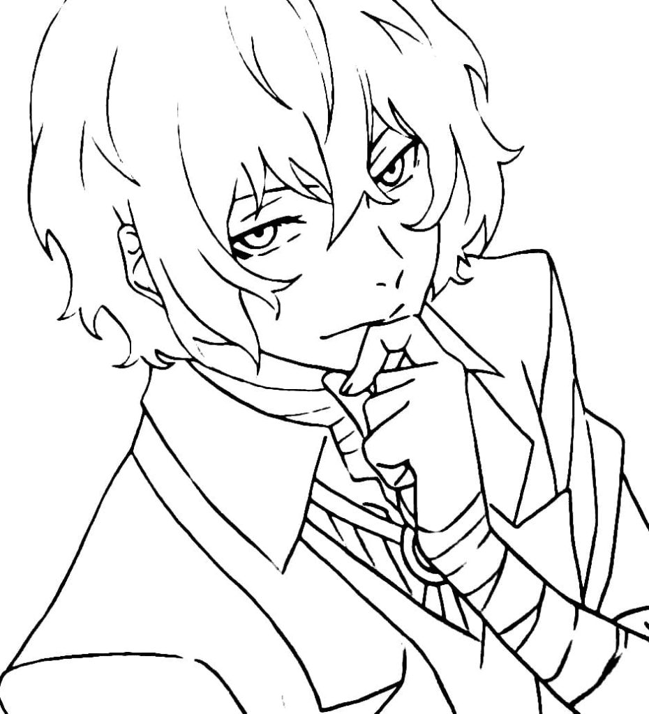 Dazai Osamu Stray Dogs Coloring Pages - Anime Coloring Pages - Coloring  Pages For Kids And Adults