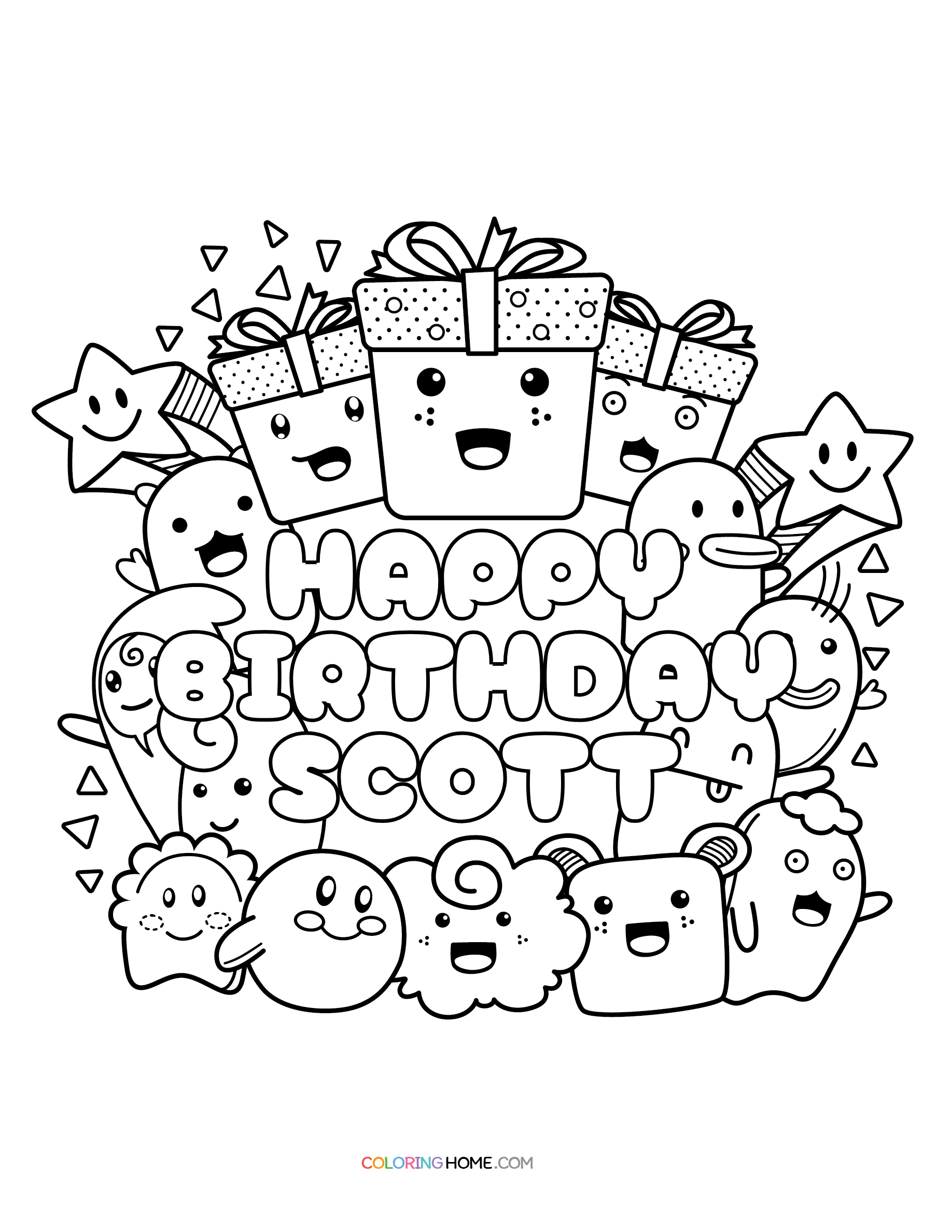 Happy Birthday Scott coloring page