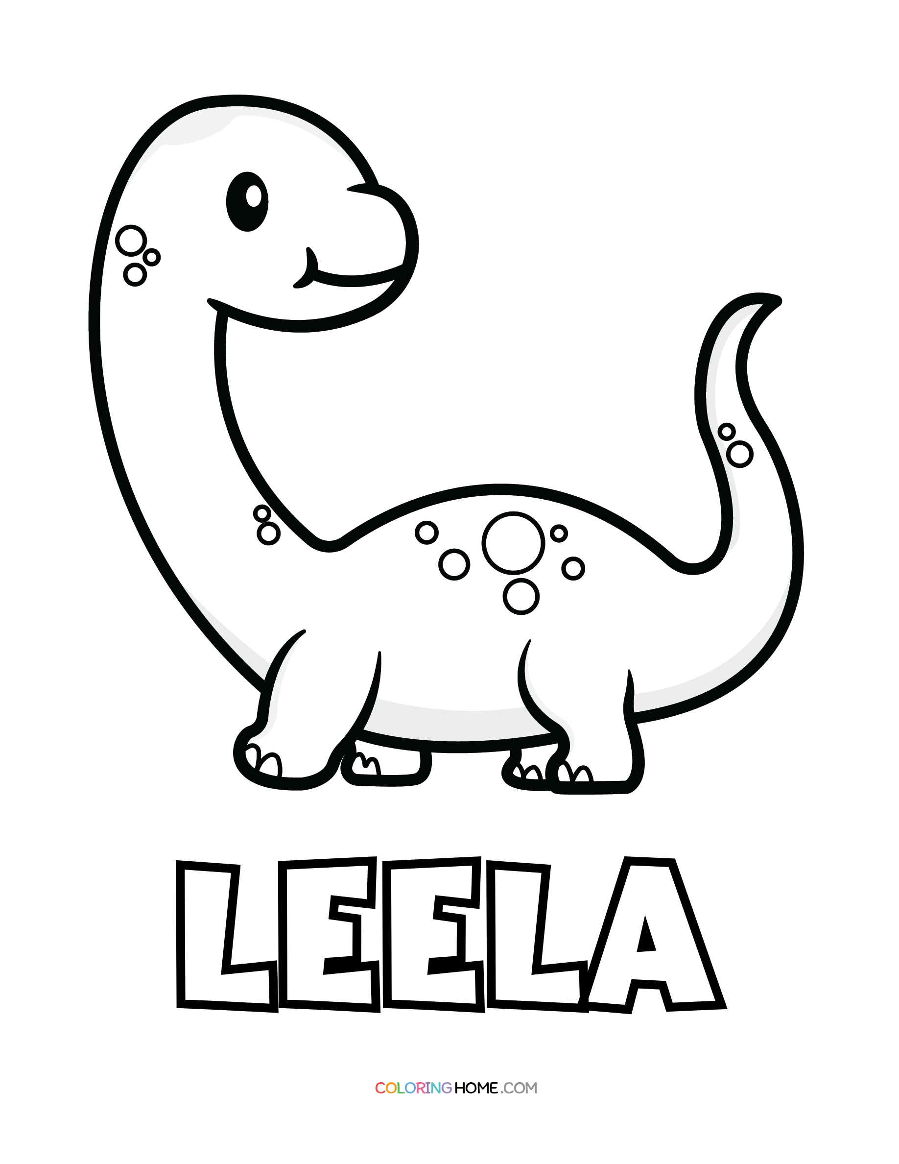 Leela dinosaur coloring page