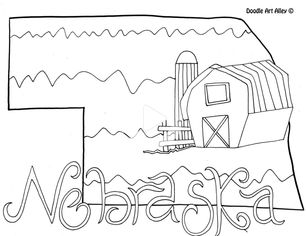 Nebraska - United States Coloring Pages - Classroom Doodles | Football coloring  pages, Coloring pages, Free doodles