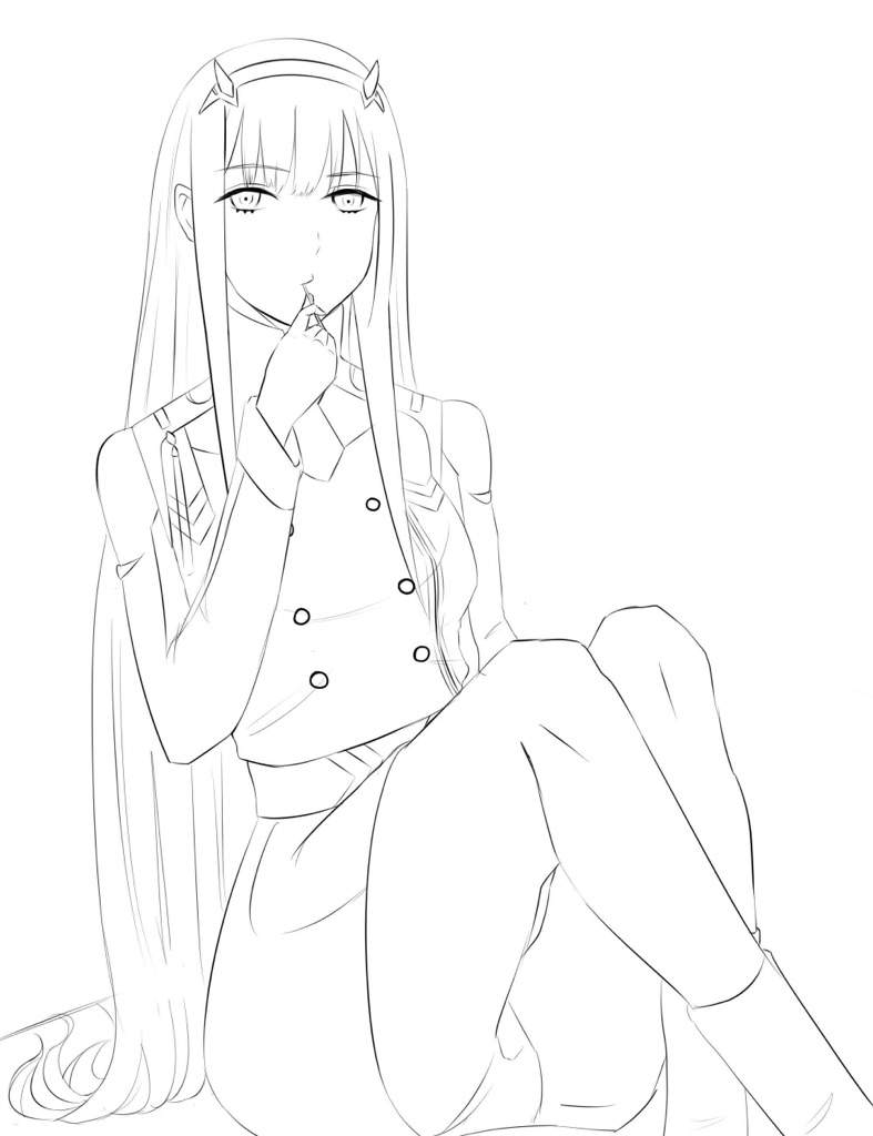 Anime Zero Two Coloring Pages - Novocom.top