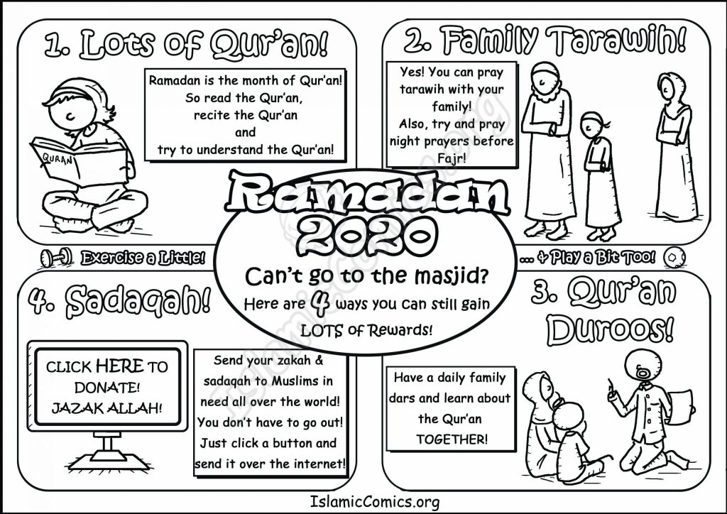 Ramadan 2020 - Can't Go to the Masjid? (Islamic Coloring Page) - Islamic  Comics