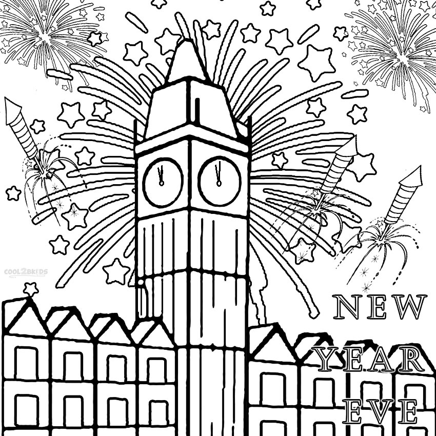 Printable Fireworks Coloring Pages For Kids