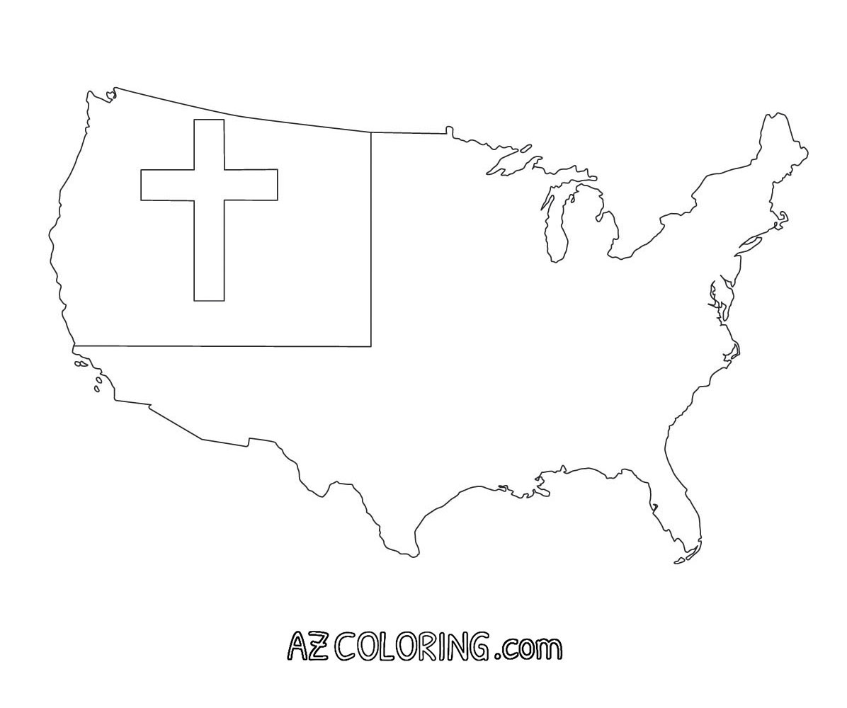 Christian Flag Coloring Page