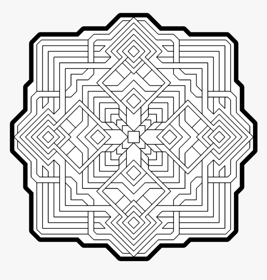 Geometric Adult Coloring Pages - Geometric Pattern Mandala Pages, HD Png  Download - kindpng