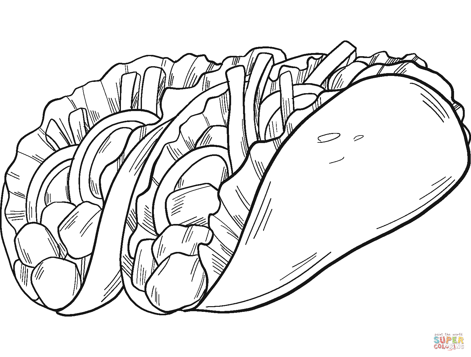 Tacos coloring page | Free Printable Coloring Pages
