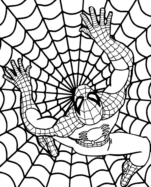 Spiderman web coloring sheet for boys ...