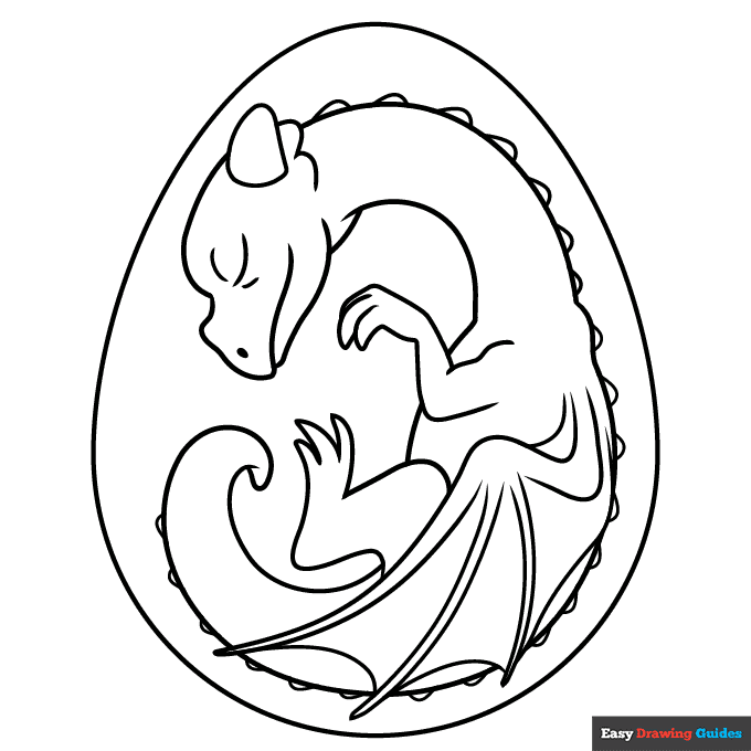 Dragon Egg Coloring Page | Easy Drawing Guides