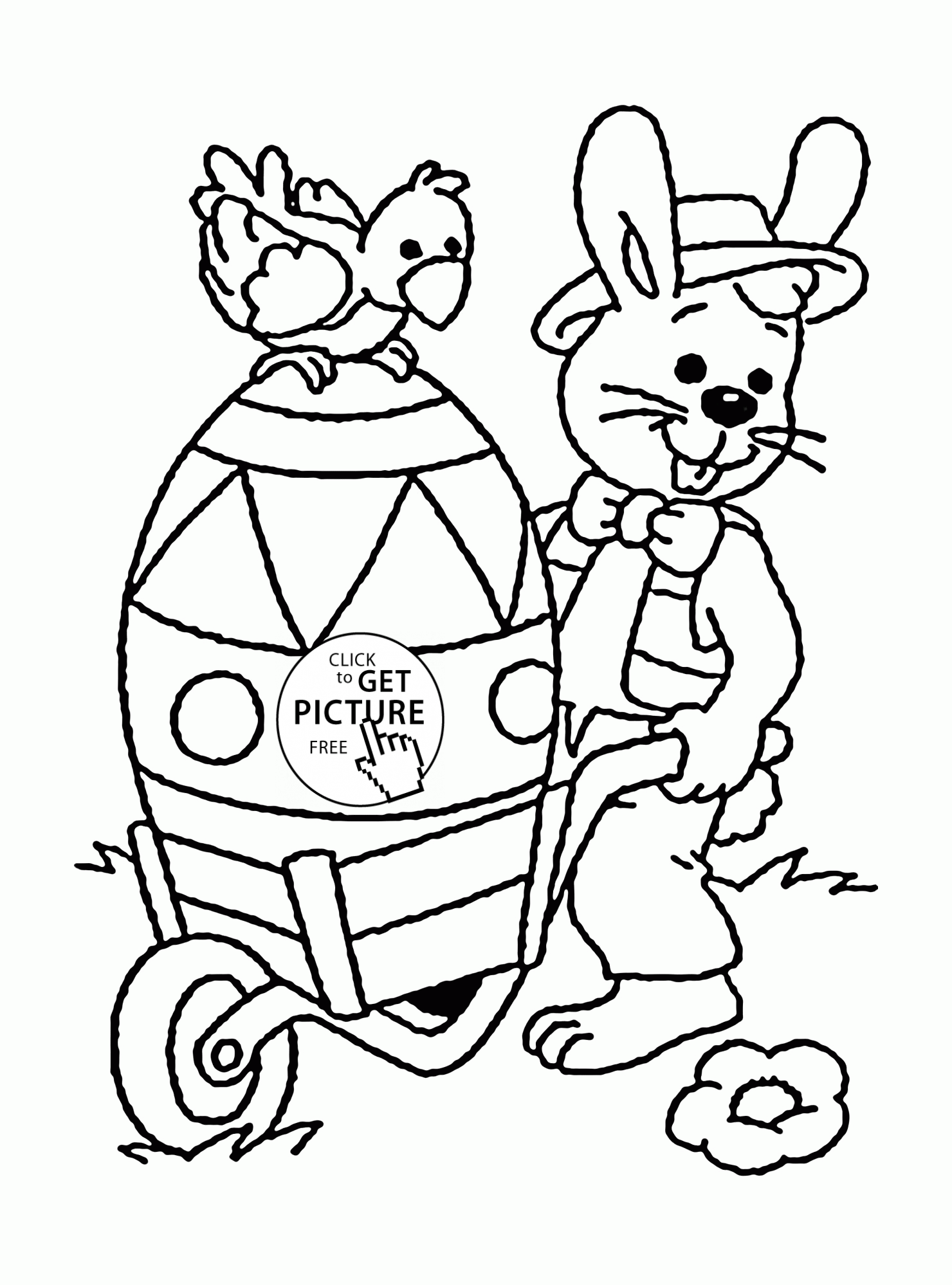 Happy Easter Bunny coloring page for kids, coloring pages ...