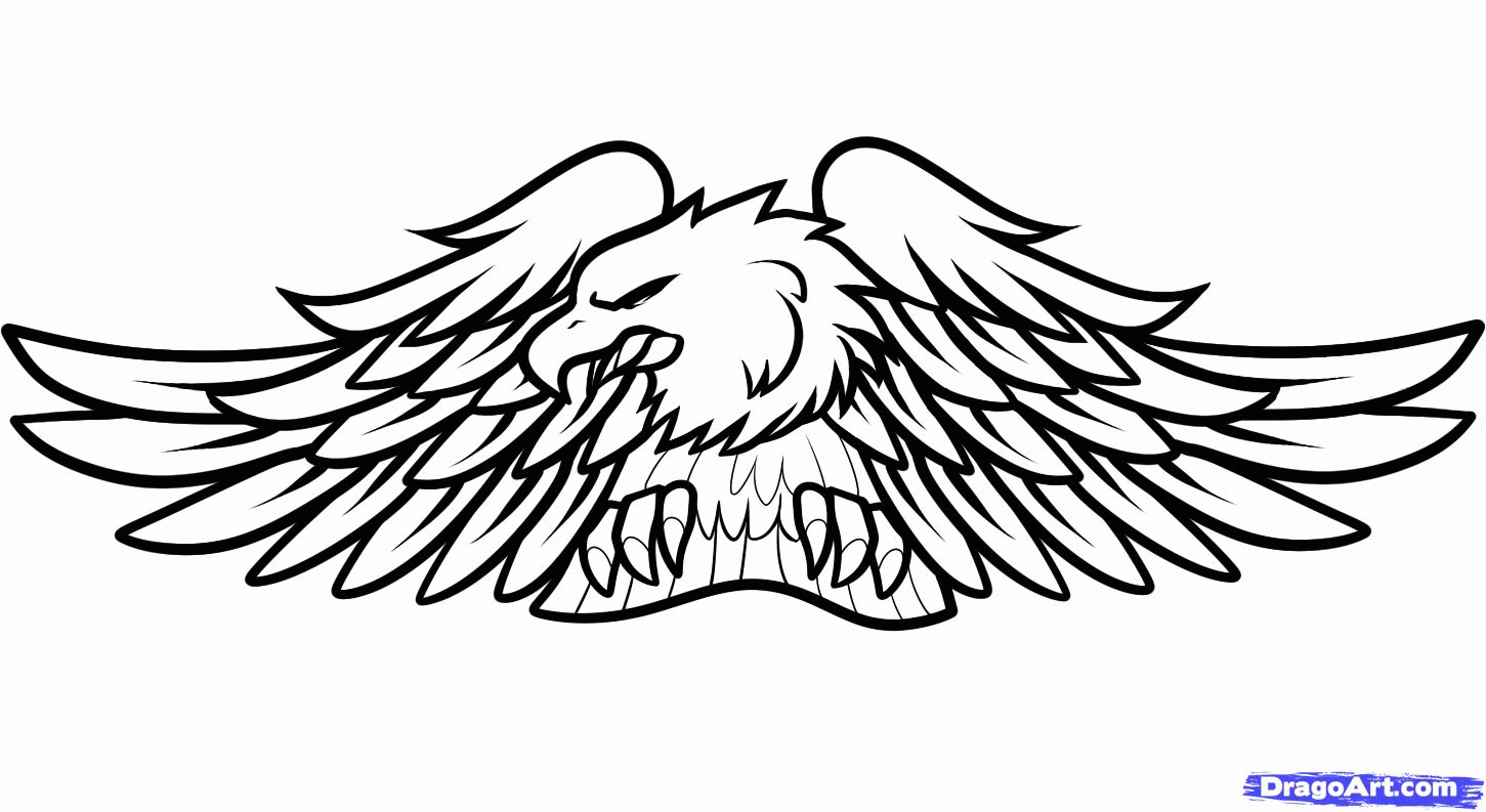 Harley Davidson Eagle Logo Sketch Coloring Page
