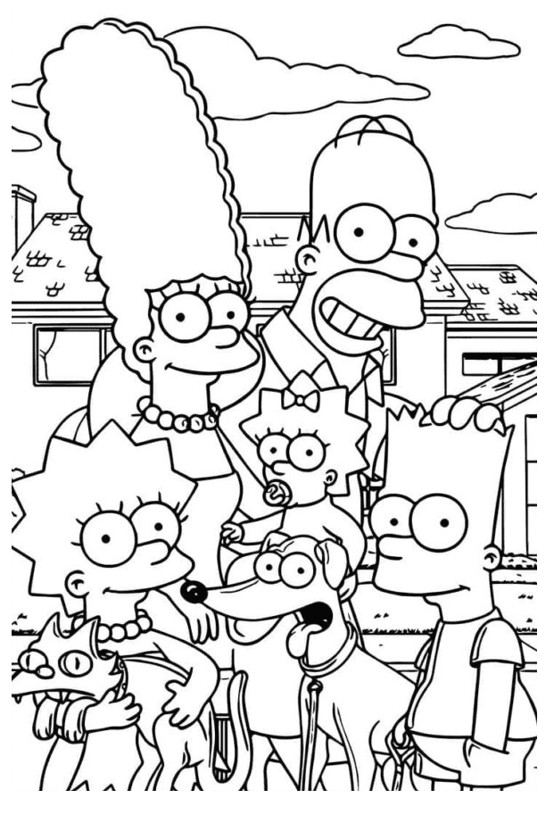 Funny Simpson Family Coloring Pages - Simpsons Coloring Pages - Coloring  Pages For Kids And Adults