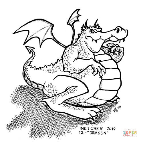Dragon coloring page | Free Printable Coloring Pages