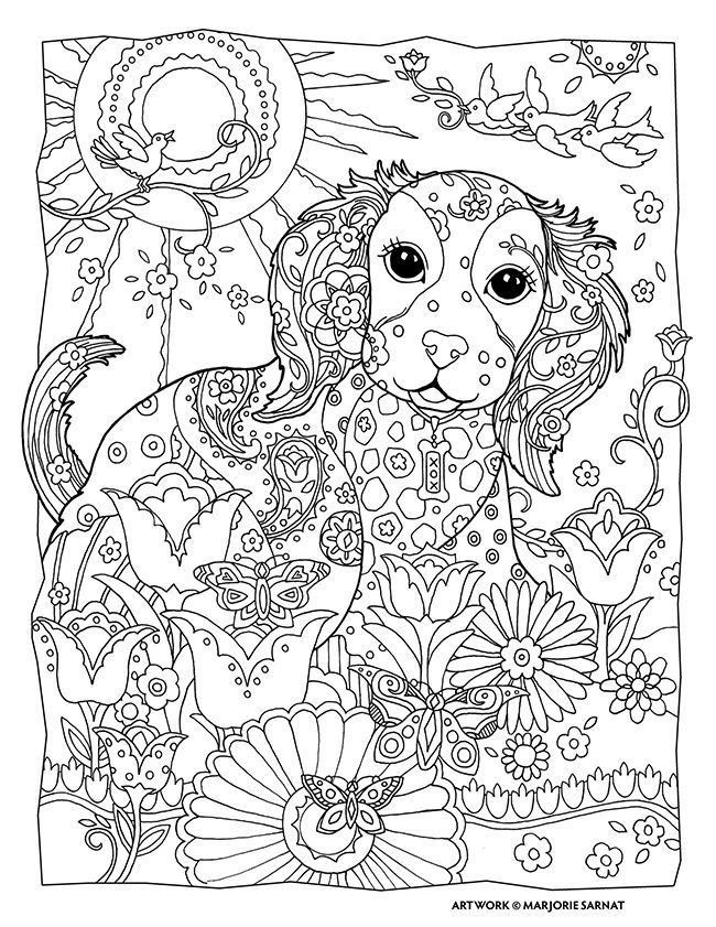 printable dog coloring pages for adults - Clip Art Library