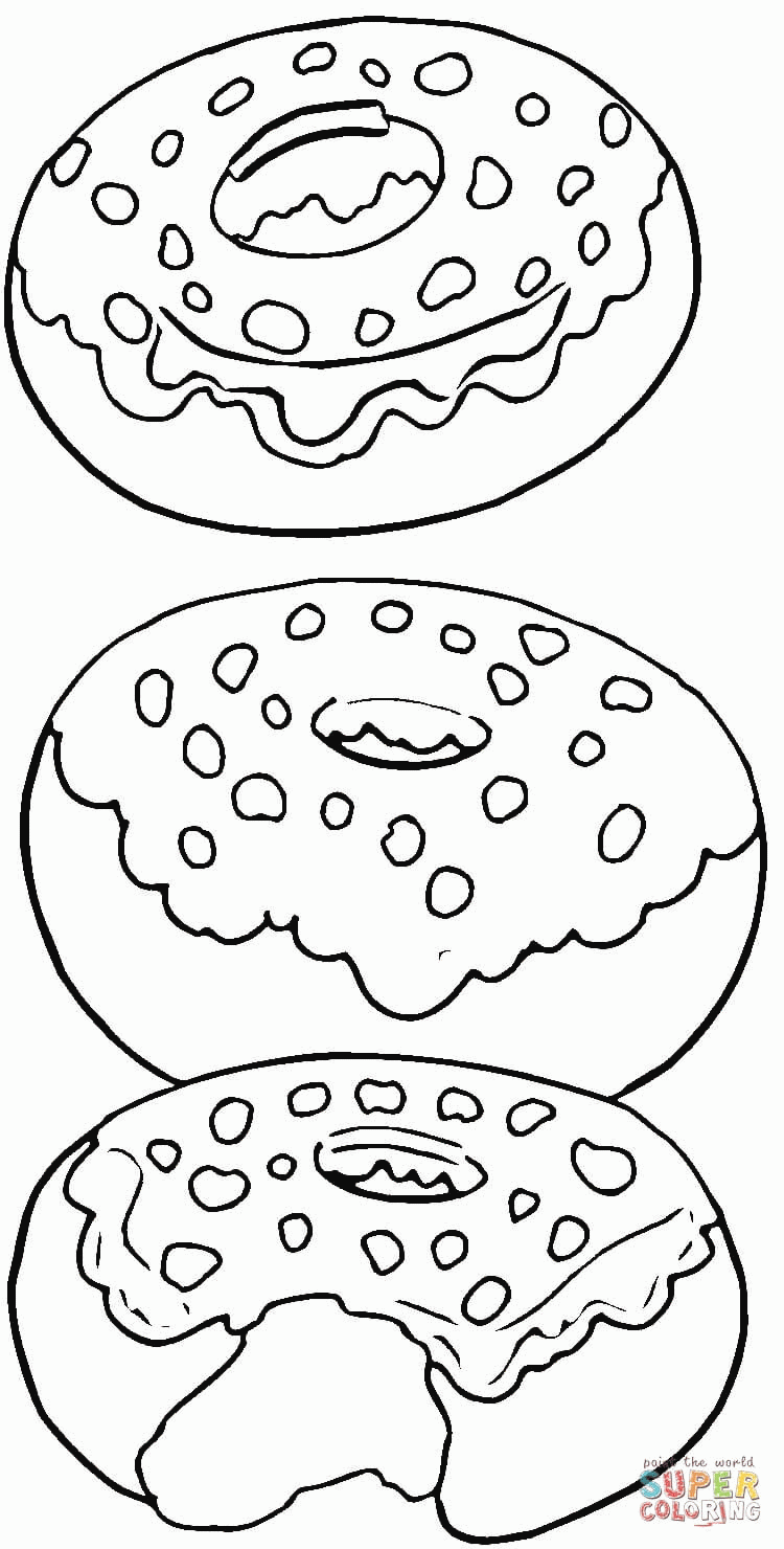 printable donut coloring page - Clip Art Library