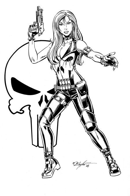 Female Punisher by Bob Layton | Comic book heroes, Punisher, Comic books