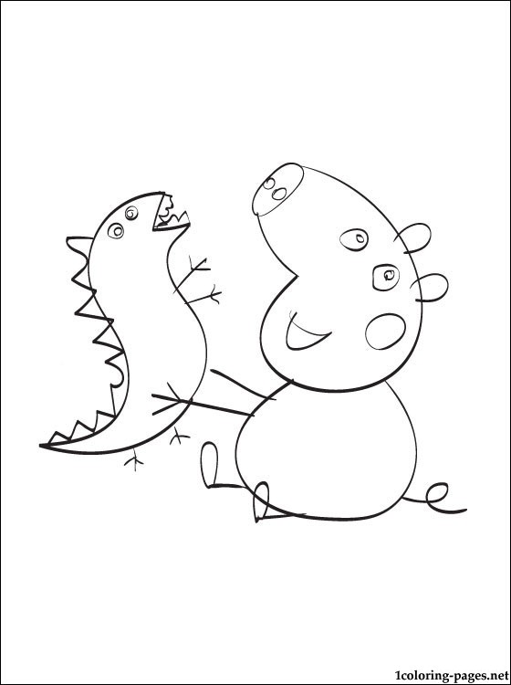 George Pig and his toy Dinosaur | Coloring pages