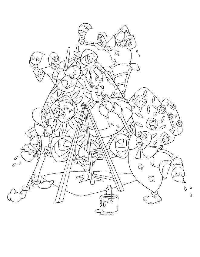 Alice In Wonderland Coloring Pages 12 #1098 Disney Coloring Book 