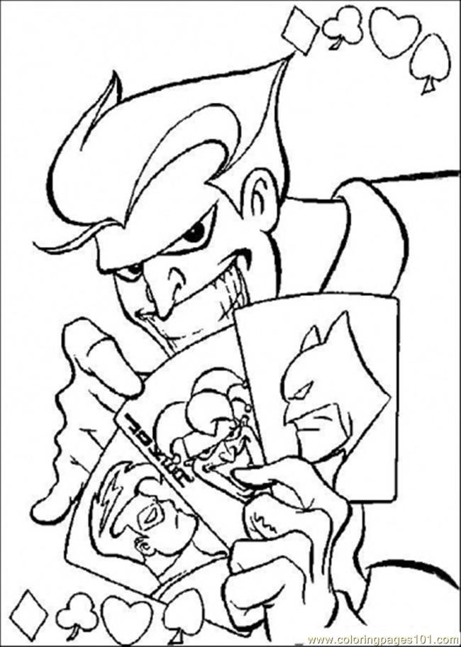 Coloring Pages Smiling Joker (Cartoons > Batman) - free printable 