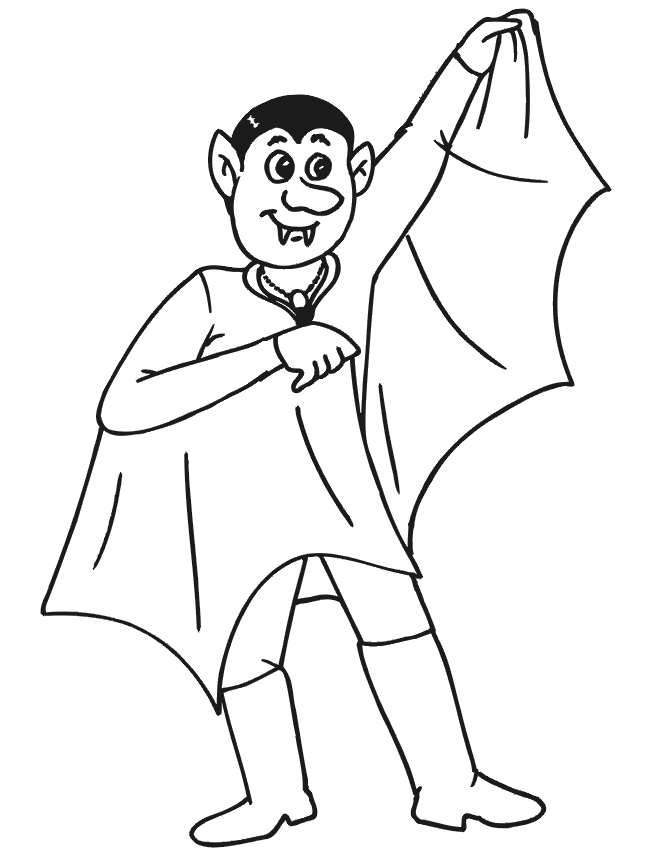 Vampire Coloring Page | Guy Dressed Like A Vampire