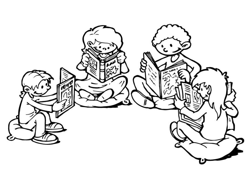 Coloring page reading corner - img 19289.