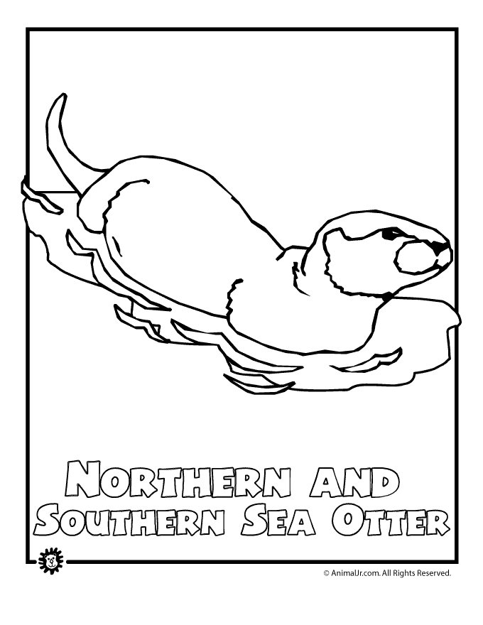 sea otter resting Colouring Pages