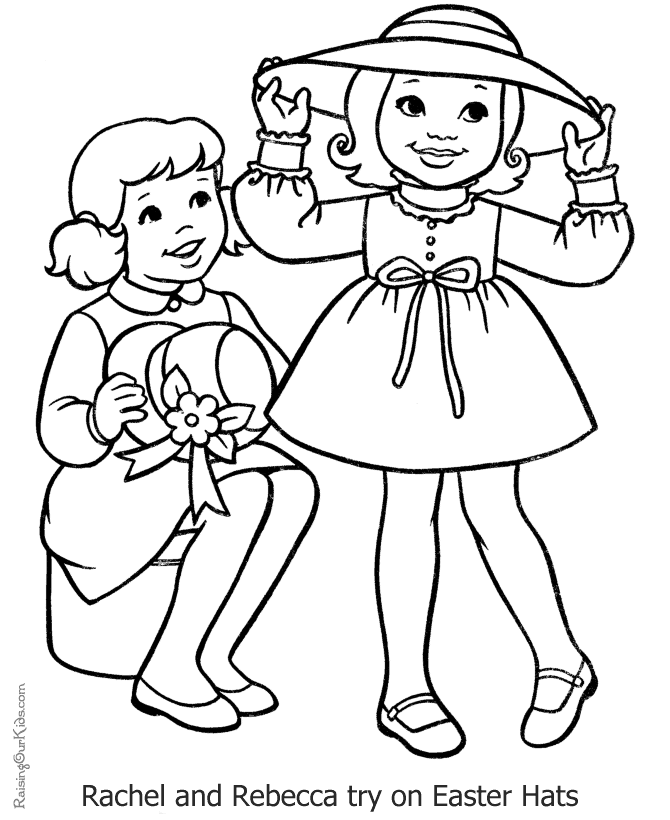 Kid Easter Hat Coloring Page - 023