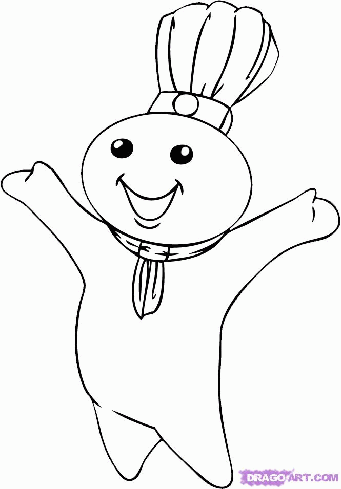How to Draw The Pillsbury Doughboy, Step by Step, Characters, Pop 