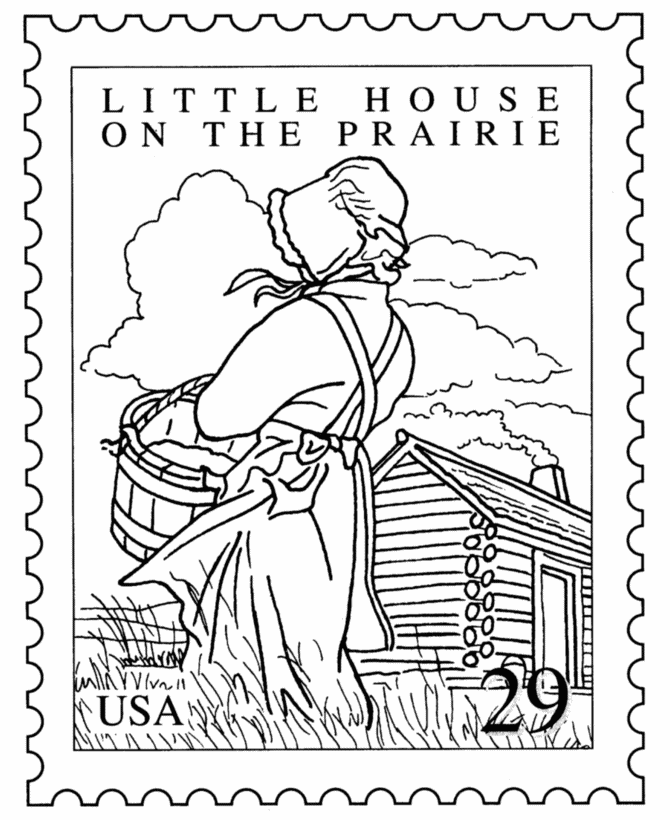BlueBonkers: Famous Books Stamp Coloring Pages - Little House on ...