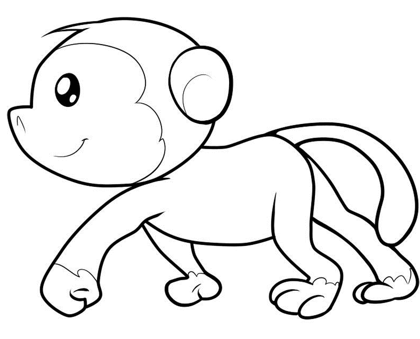 cute monkeys coloring pages : Printable Coloring Sheet ~ Anbu 