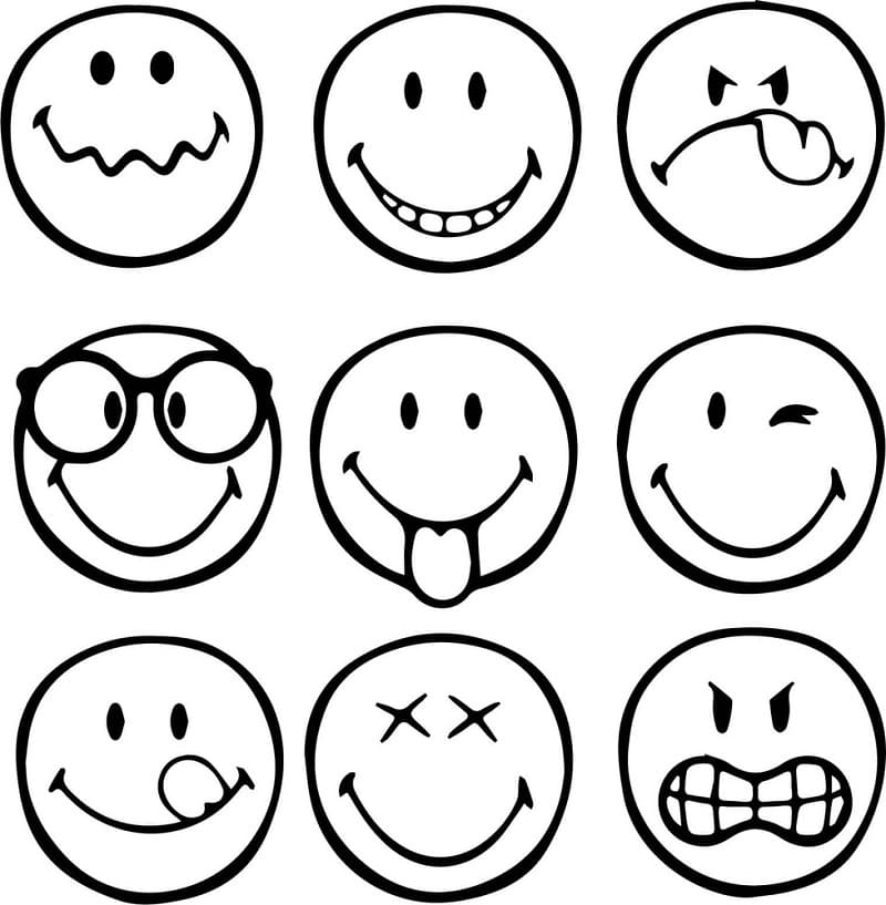 Free Emojis Coloring Page - Free Printable Coloring Pages for Kids